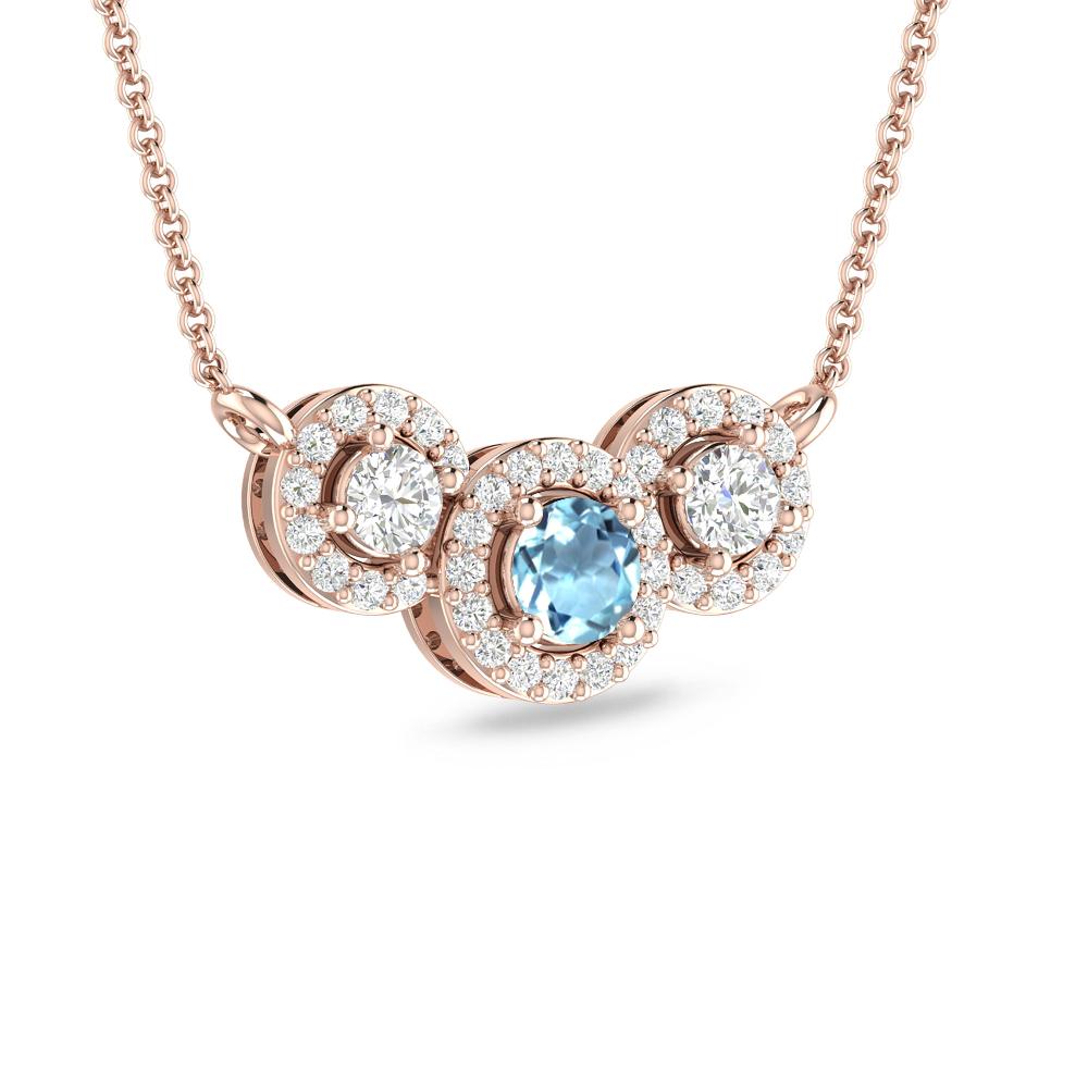 Rose Gold - Aquamarine