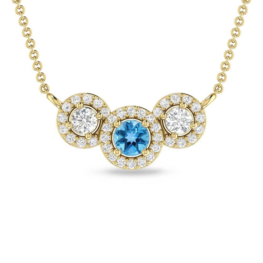 Yellow Gold - Blue Topaz