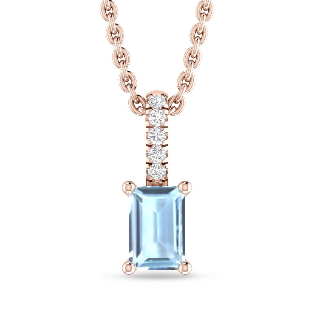 Rose Gold - Aquamarine