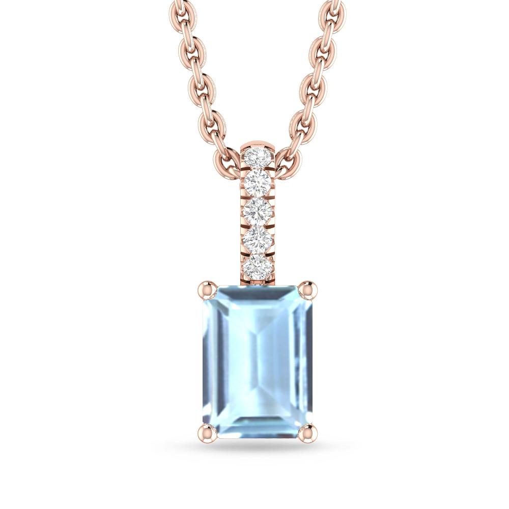 Rose Gold - Aquamarine