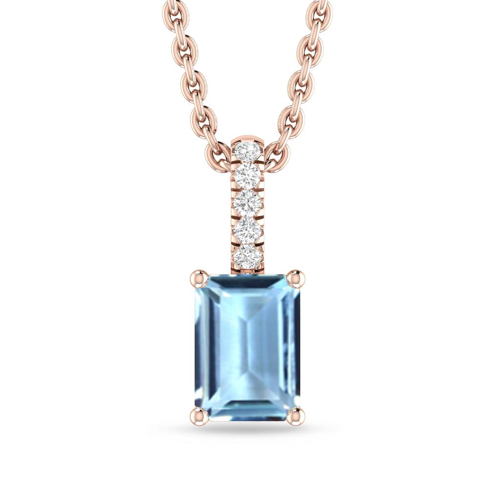 Rose Gold - Aquamarine