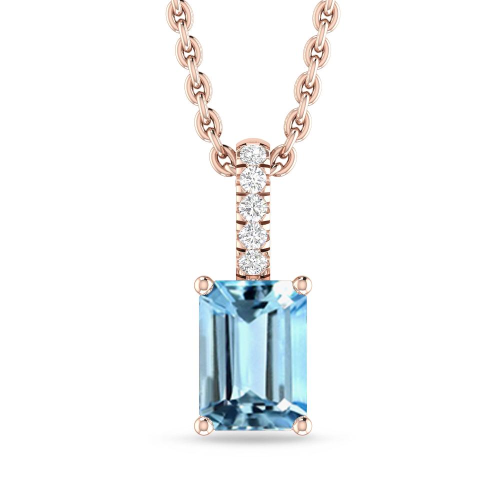 Rose Gold - Aquamarine