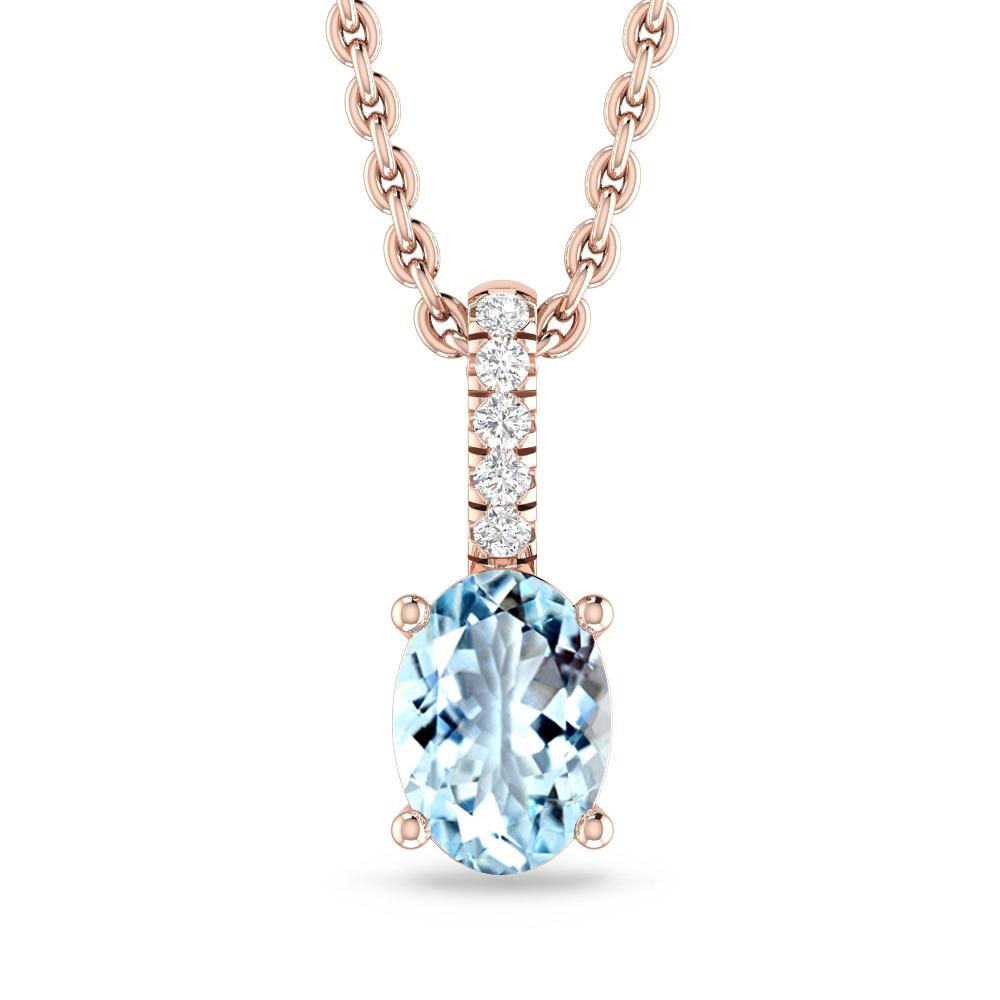 Rose Gold - Aquamarine