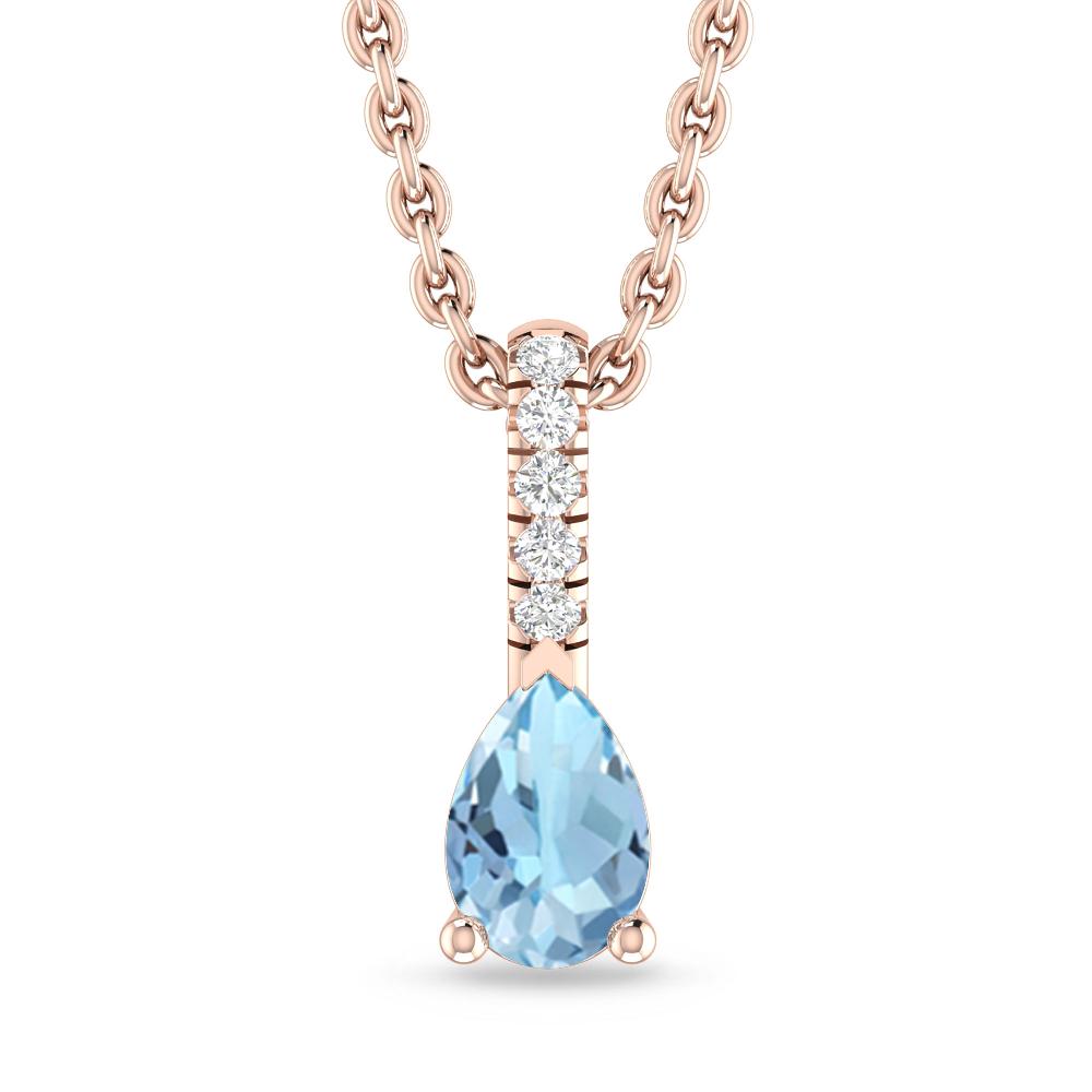 Rose Gold - Aquamarine