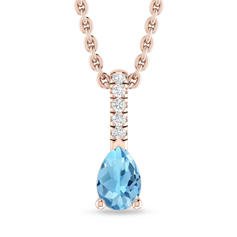 Rose Gold - Blue Topaz