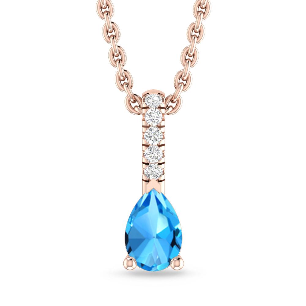Rose Gold - Blue Topaz