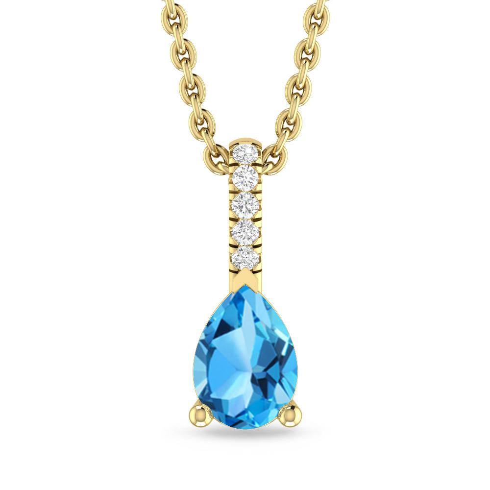 Yellow Gold - Blue Topaz