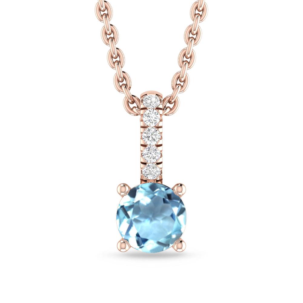 Rose Gold - Aquamarine
