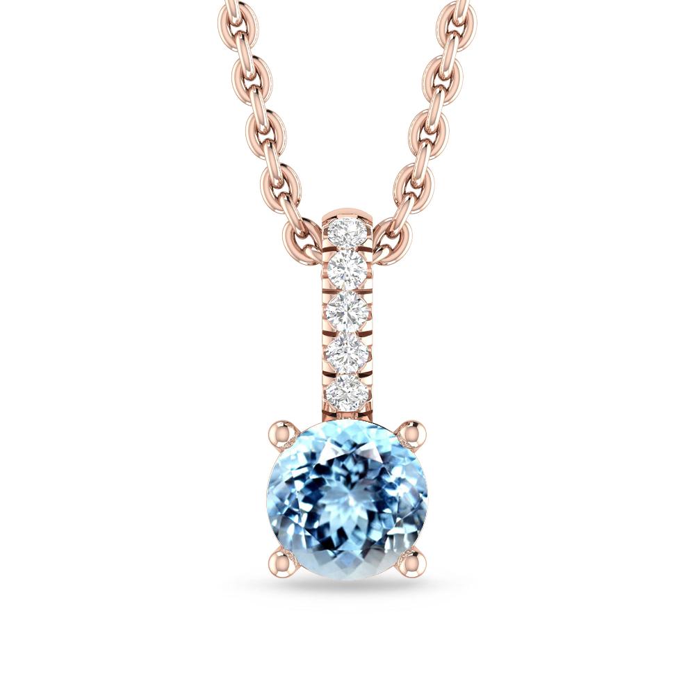 Rose Gold - Aquamarine