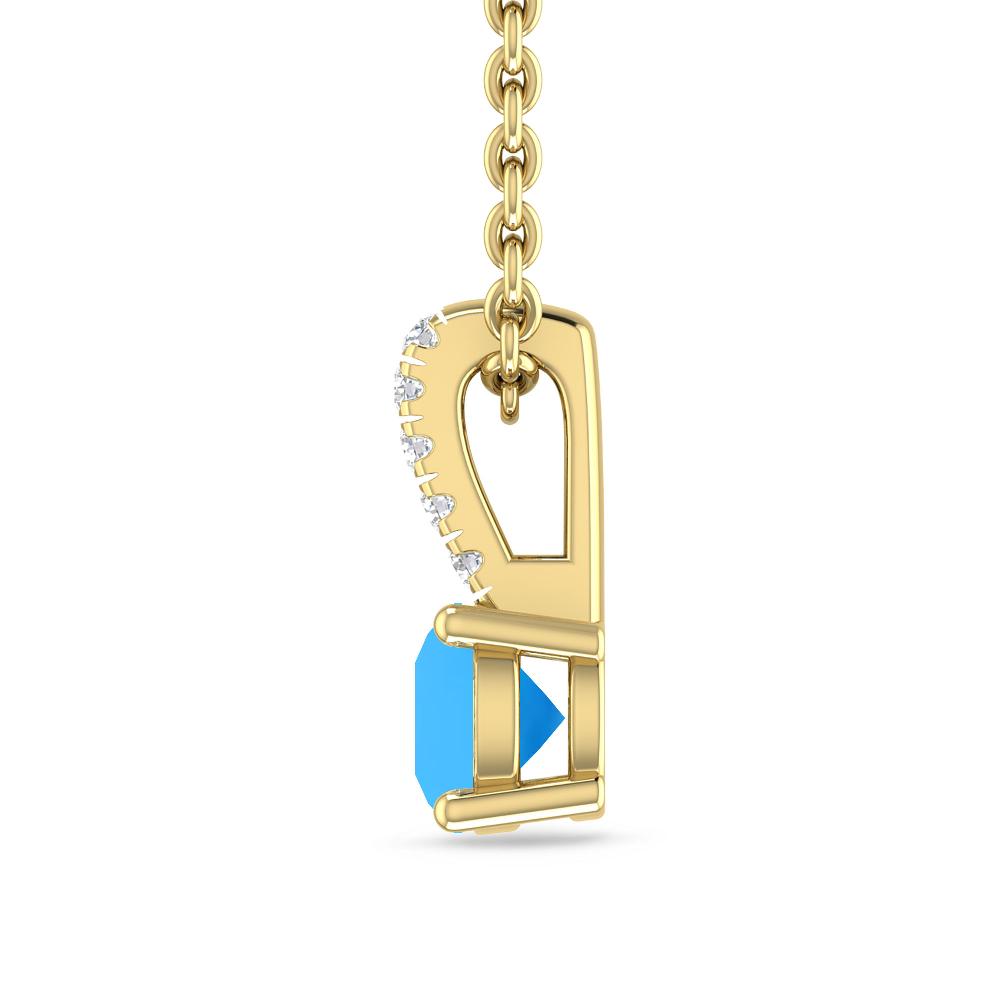 Yellow Gold - Blue Topaz