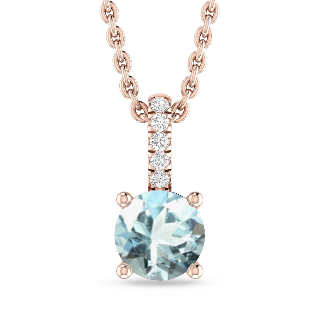 Rose Gold - Aquamarine