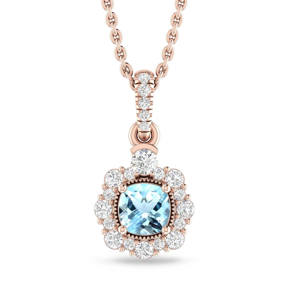 Rose Gold - Aquamarine