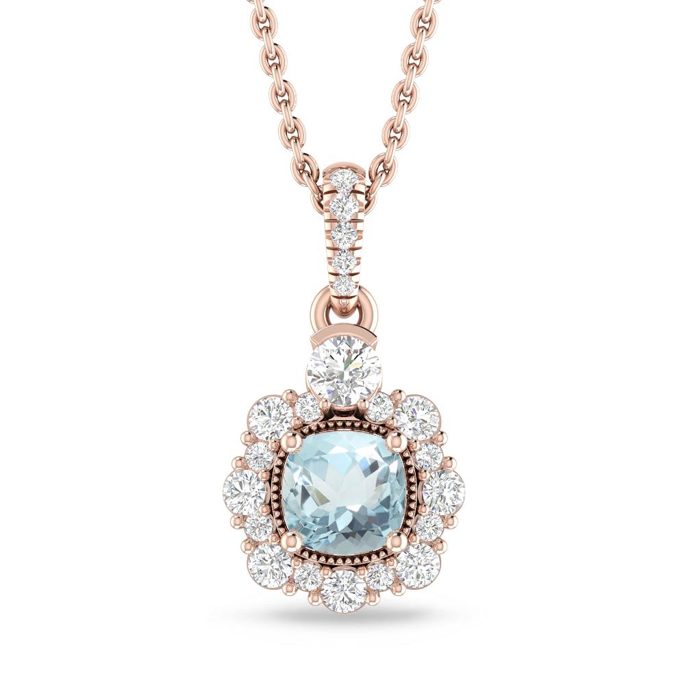 Rose Gold - Aquamarine