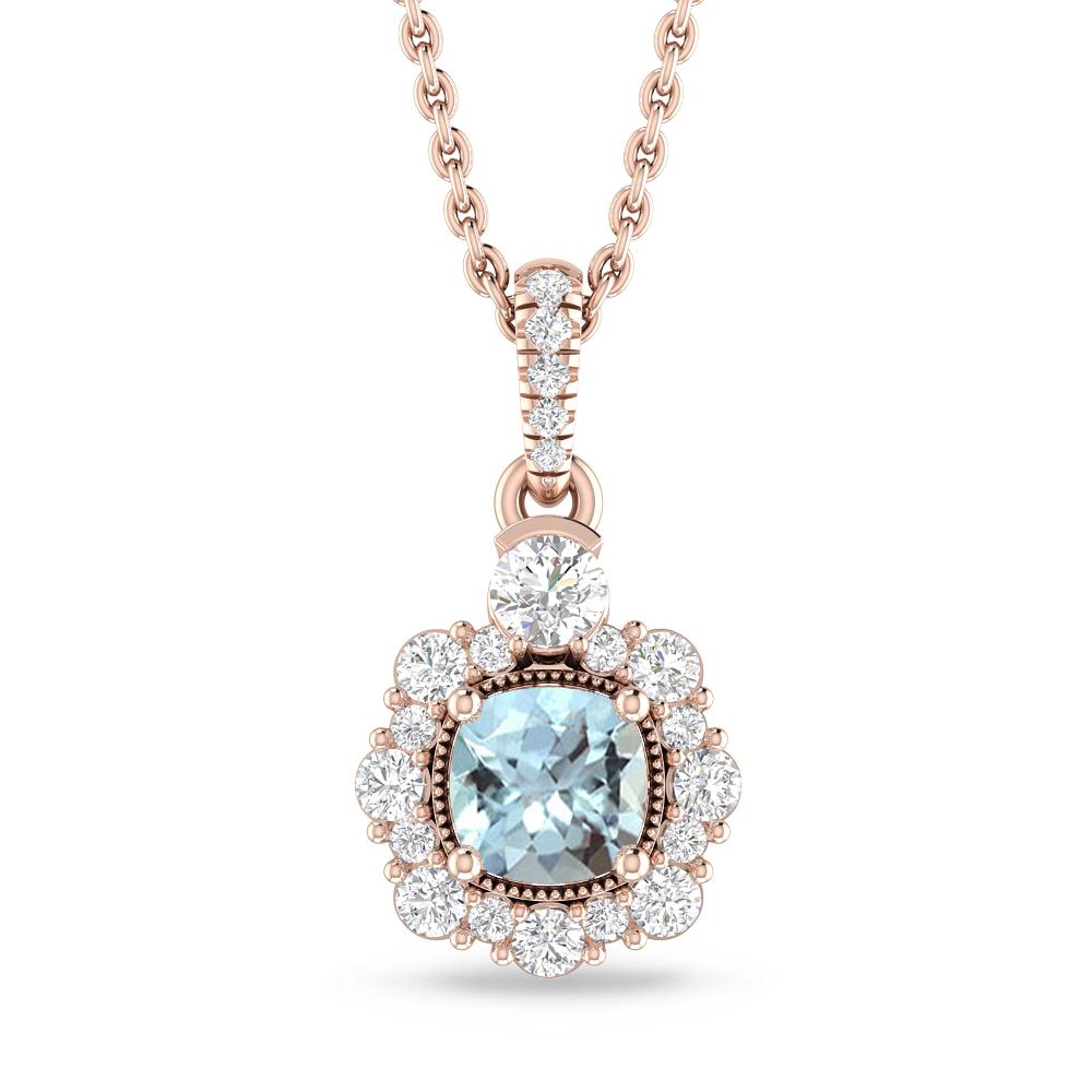 Rose Gold - Aquamarine