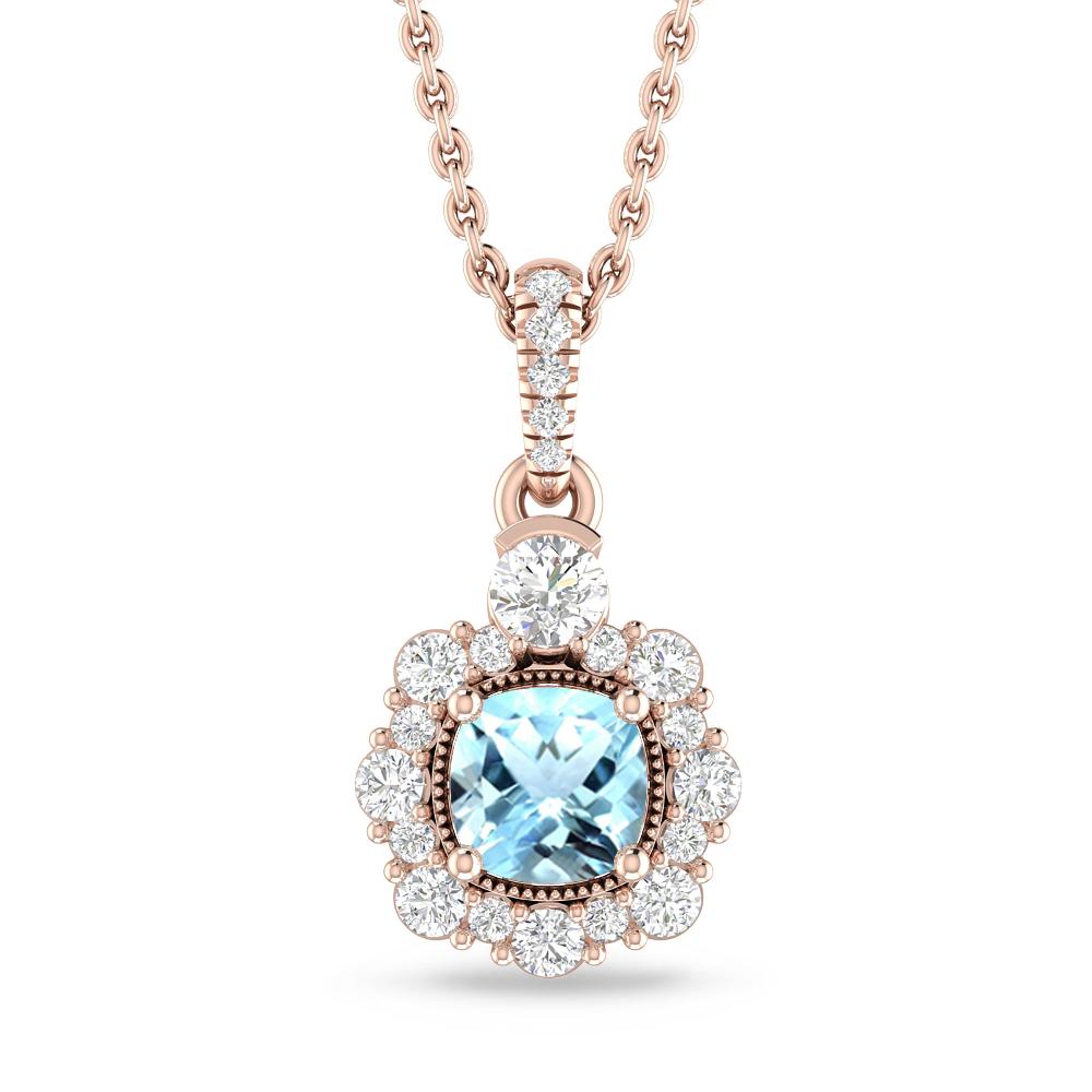 Rose Gold - Aquamarine