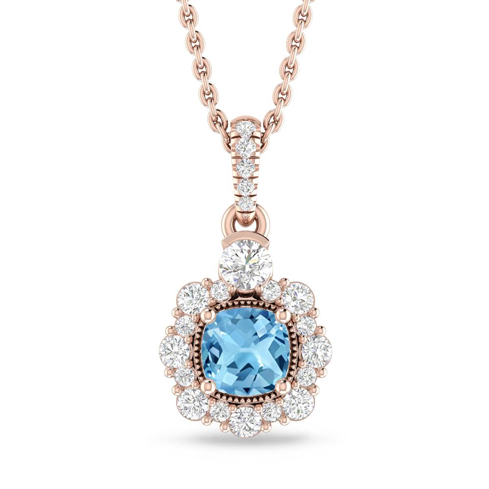Rose Gold - Blue Topaz