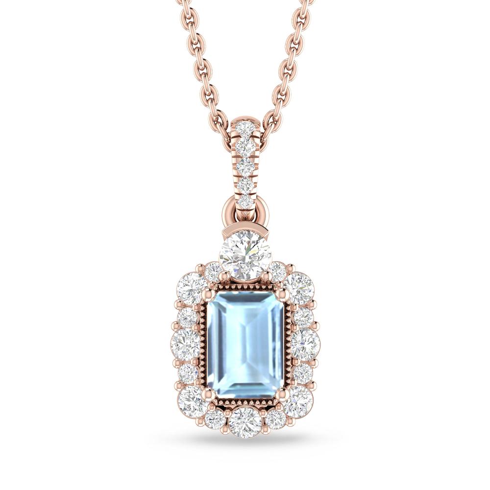 Rose Gold - Aquamarine
