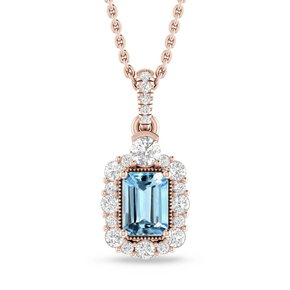 Rose Gold - Aquamarine