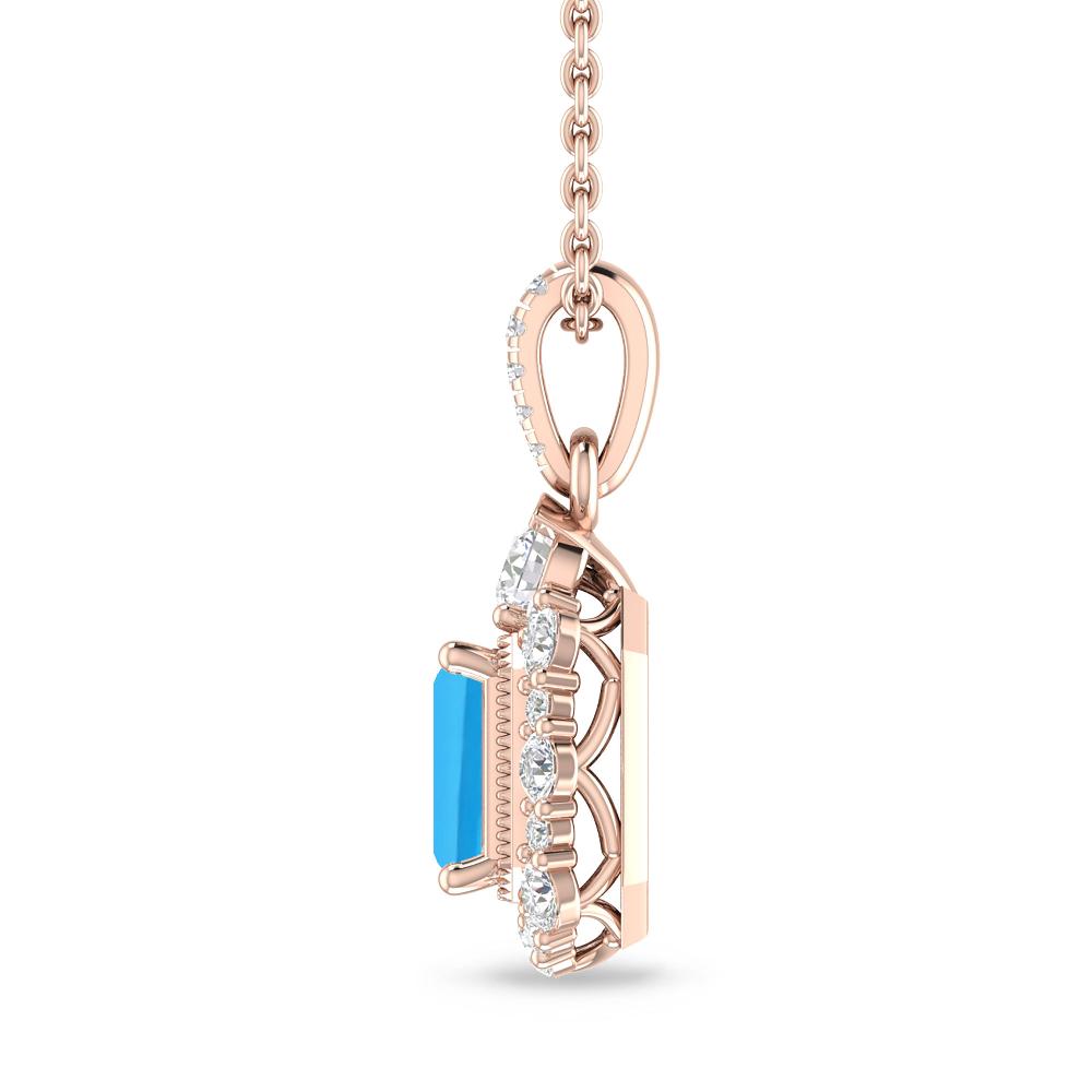 Rose Gold - Blue Topaz
