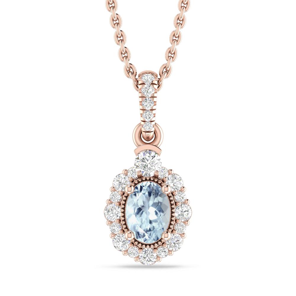 Rose Gold - Aquamarine