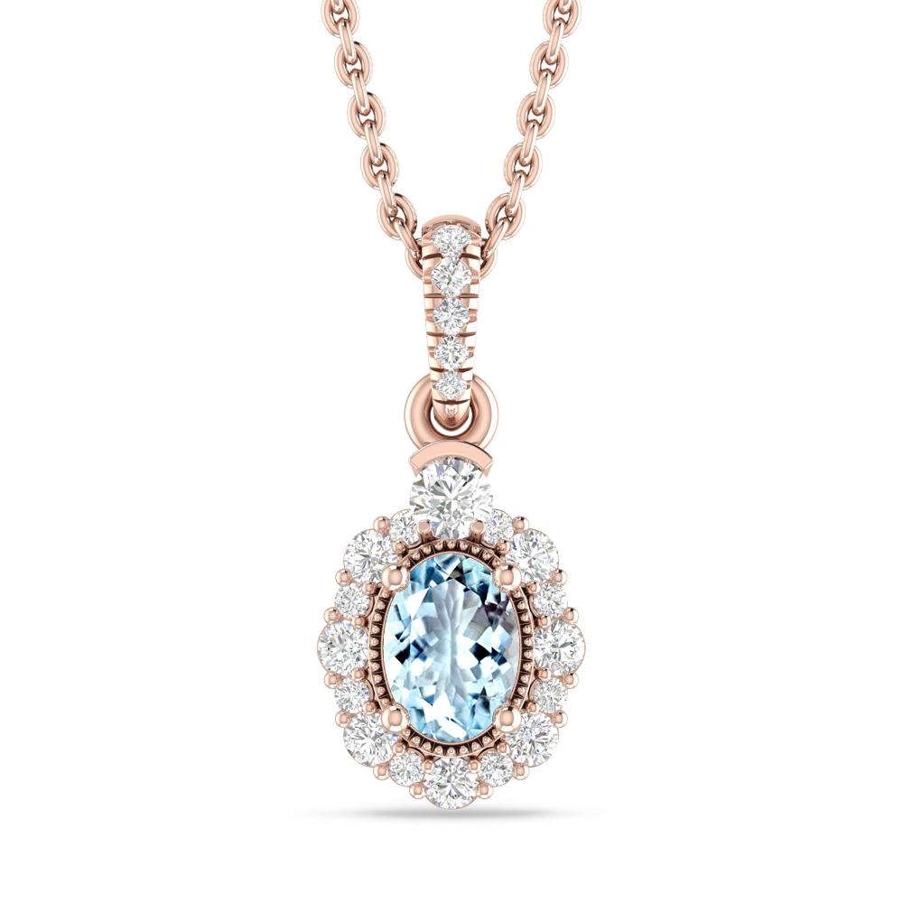 Rose Gold - Aquamarine