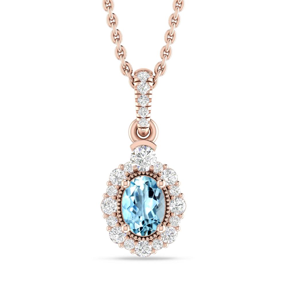 Rose Gold - Aquamarine