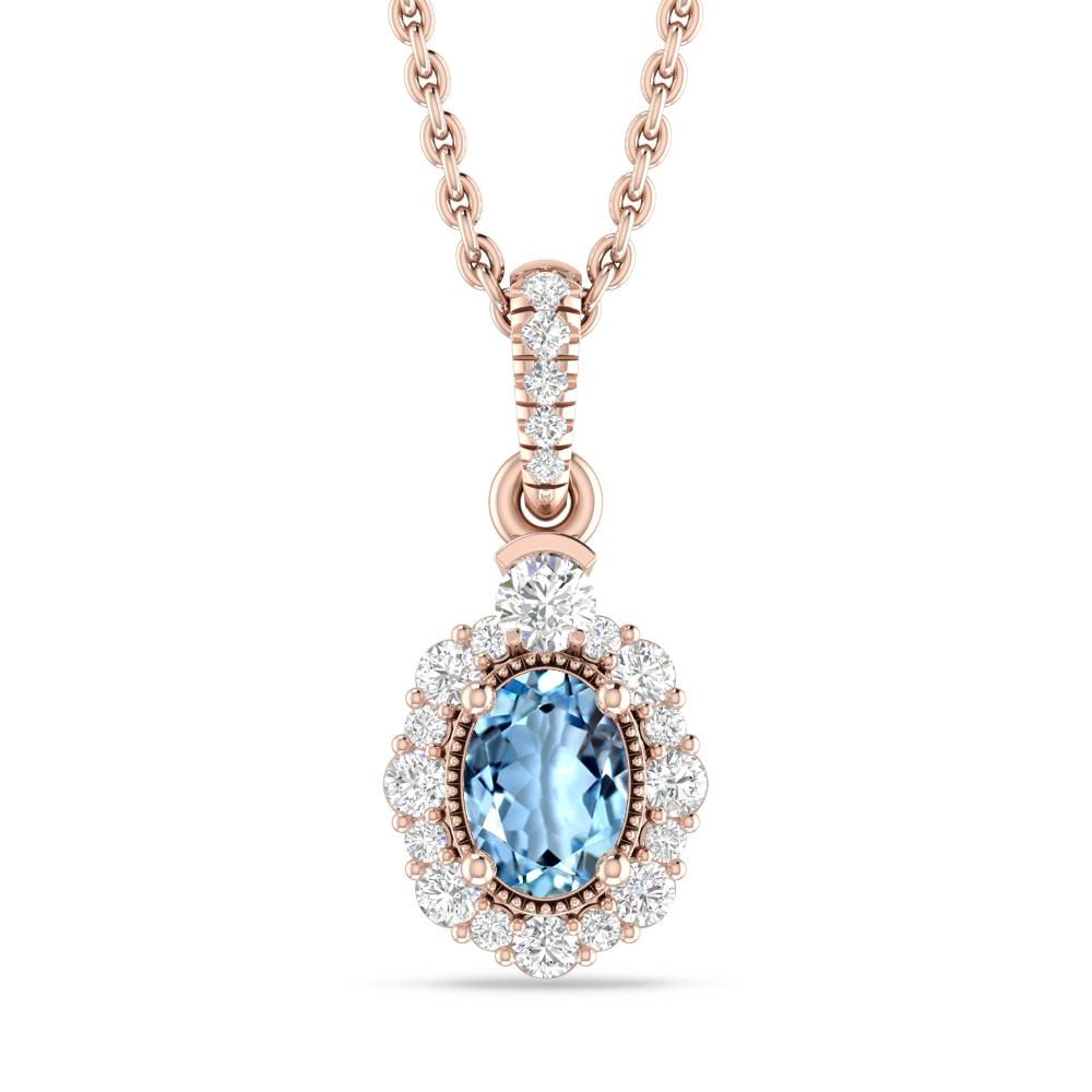 Rose Gold - Aquamarine