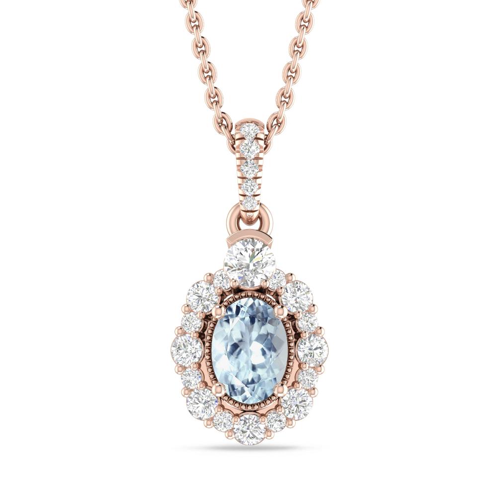 Rose Gold - Aquamarine