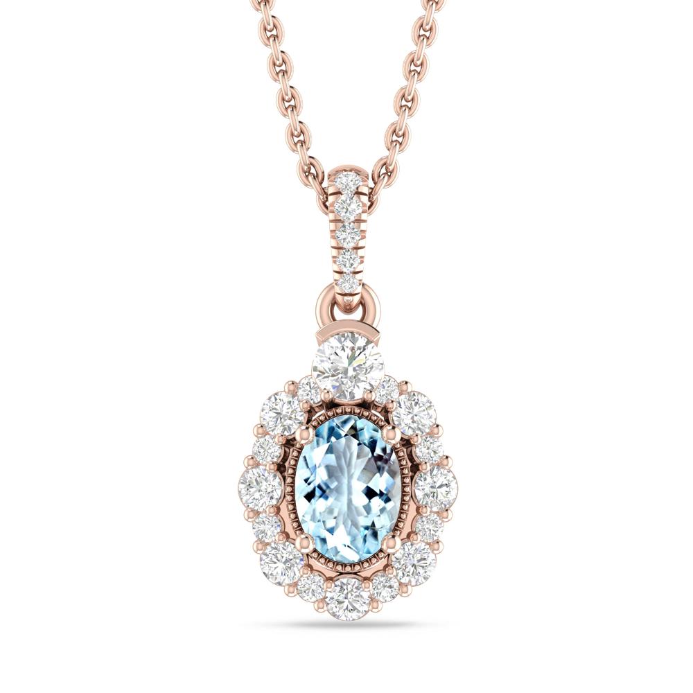 Rose Gold - Aquamarine