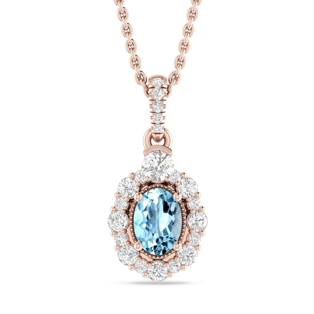 Rose Gold - Aquamarine