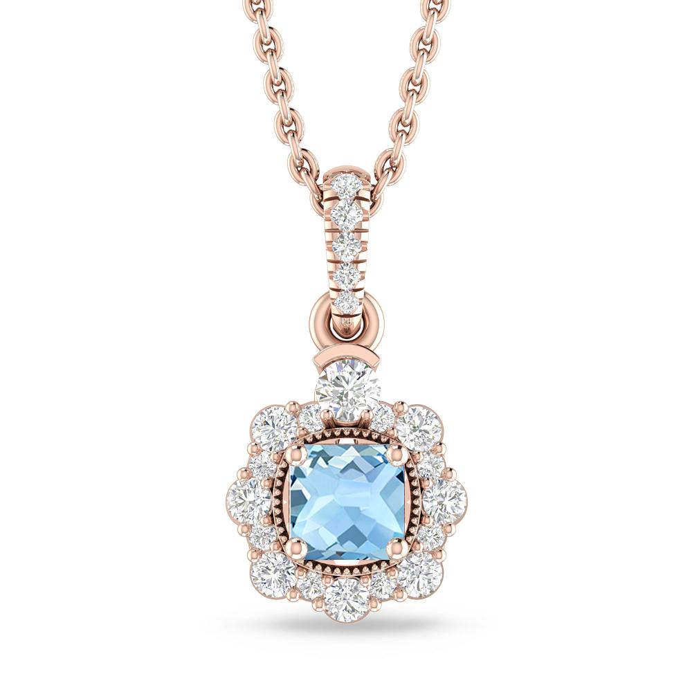 Rose Gold - Aquamarine