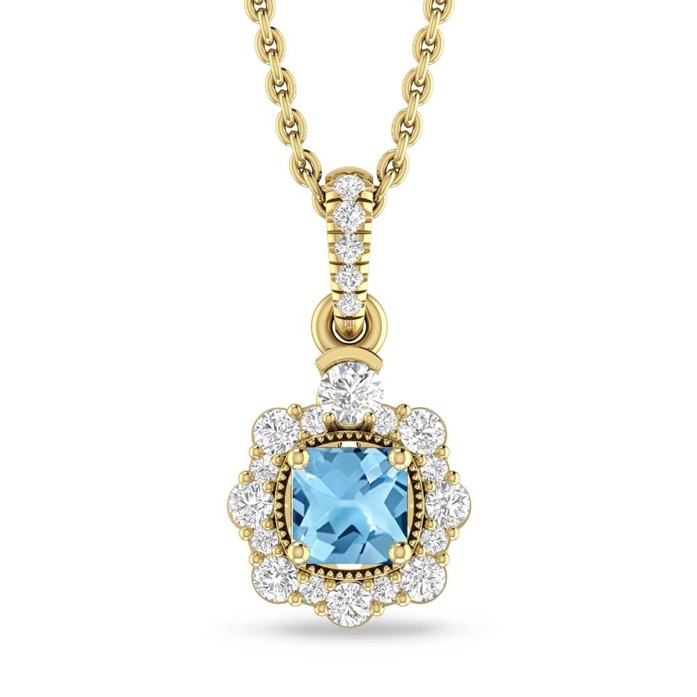 Yellow Gold - Blue Topaz