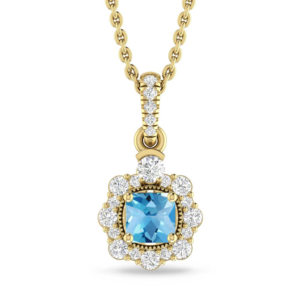 Yellow Gold - Blue Topaz