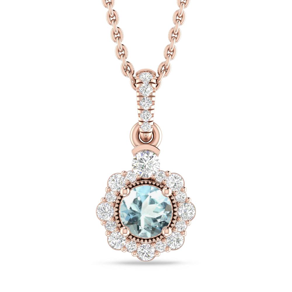 Rose Gold - Aquamarine