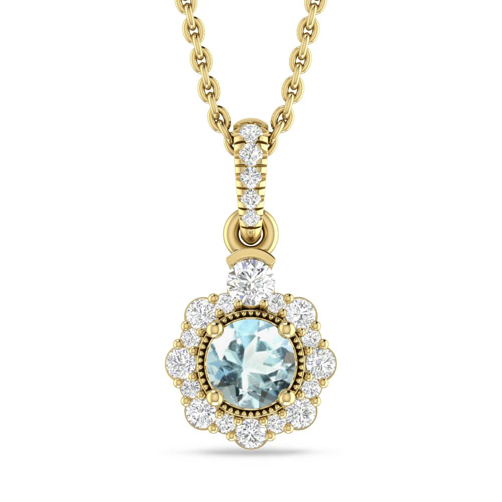 Yellow Gold - Aquamarine