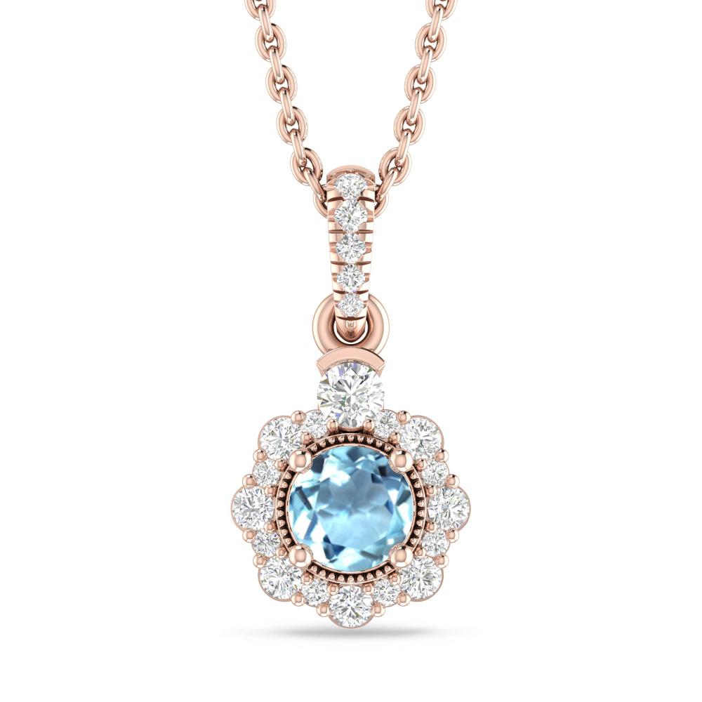 Rose Gold - Aquamarine
