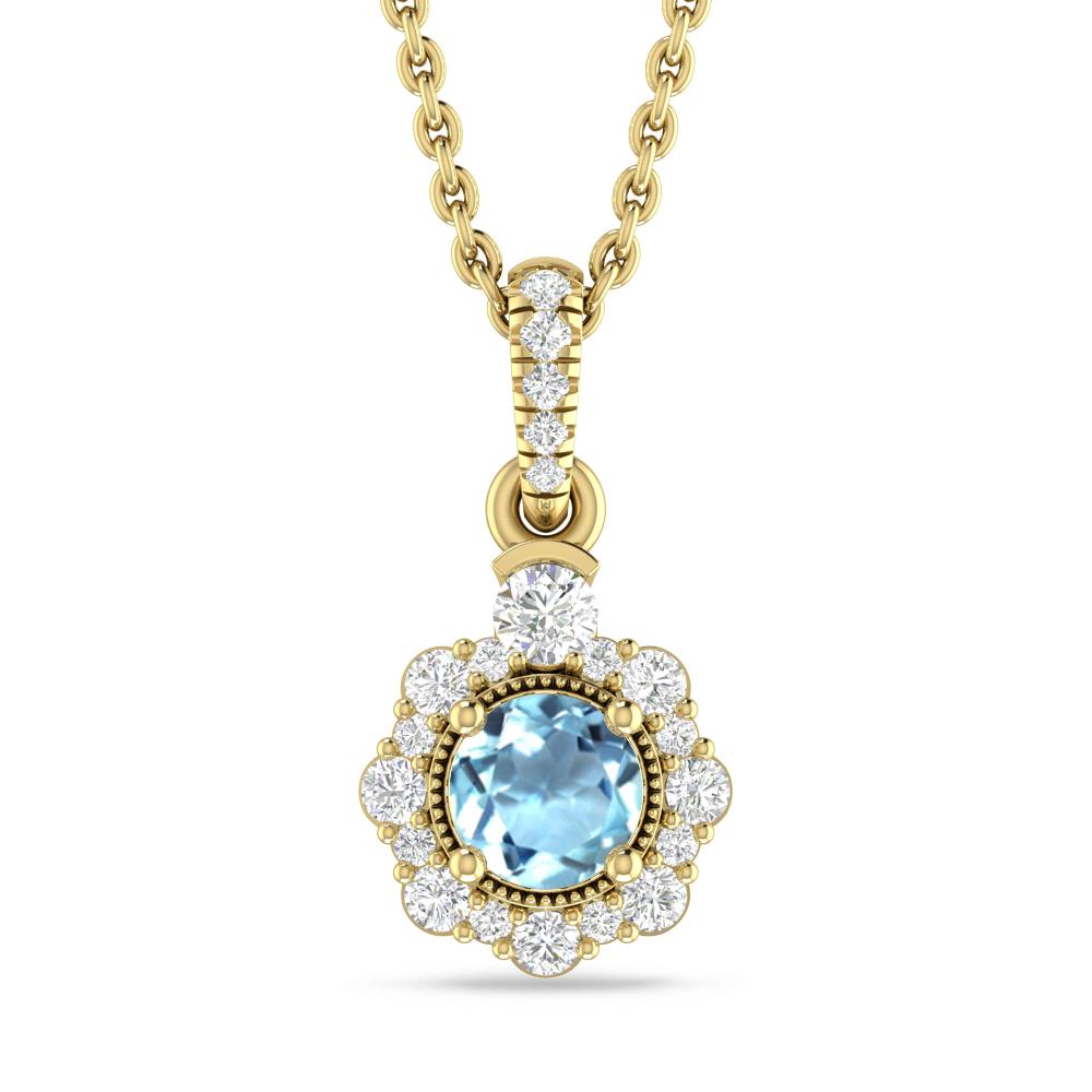 Yellow Gold - Aquamarine
