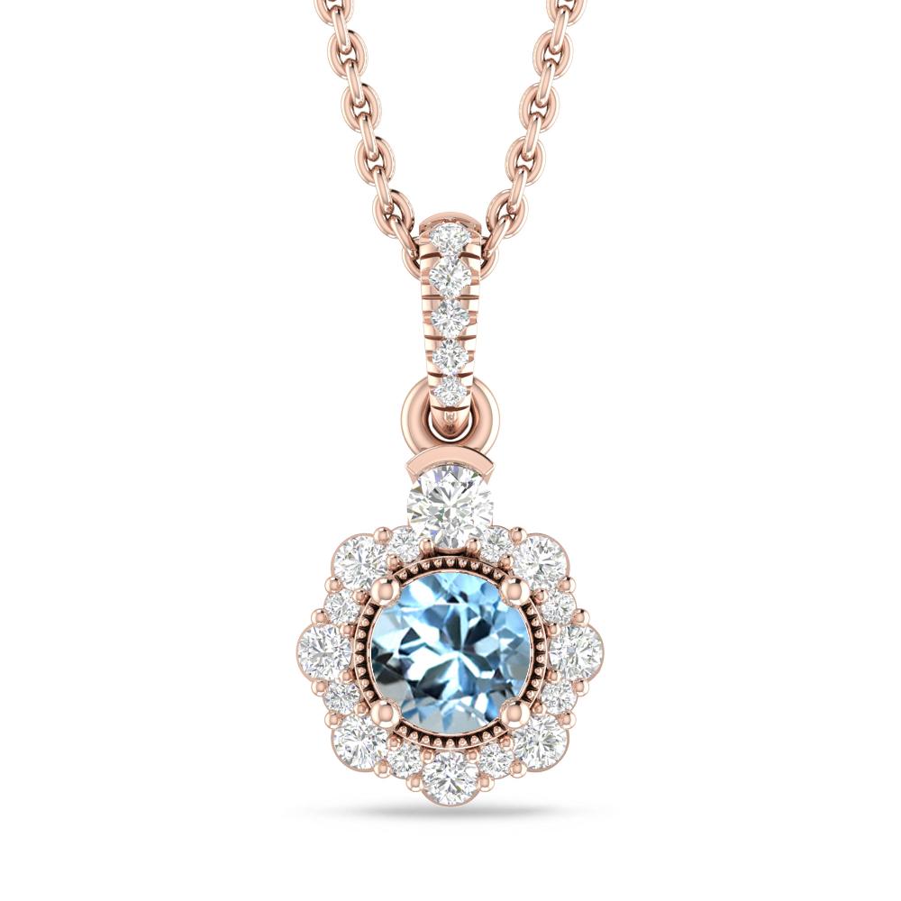 Rose Gold - Aquamarine
