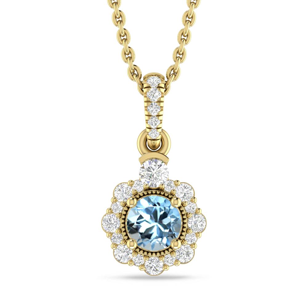 Yellow Gold - Aquamarine