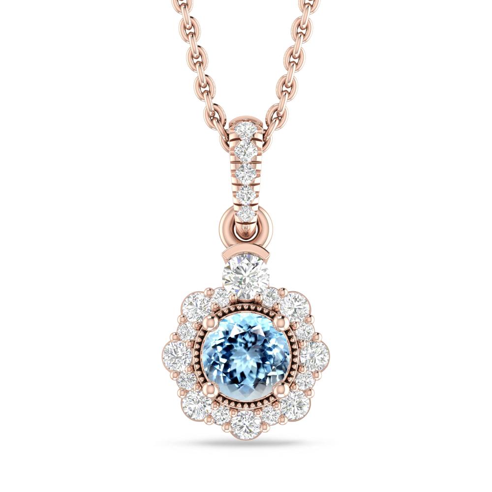 Rose Gold - Aquamarine