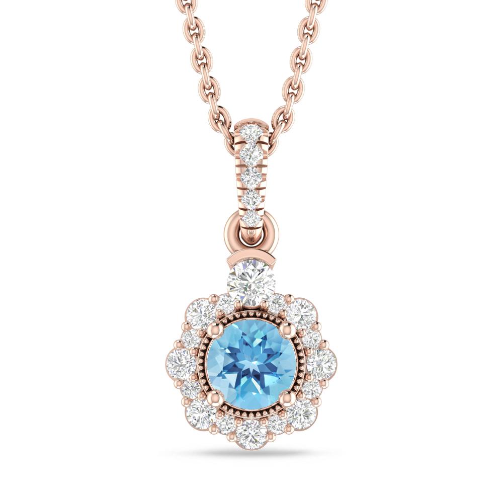 Rose Gold - Blue Topaz