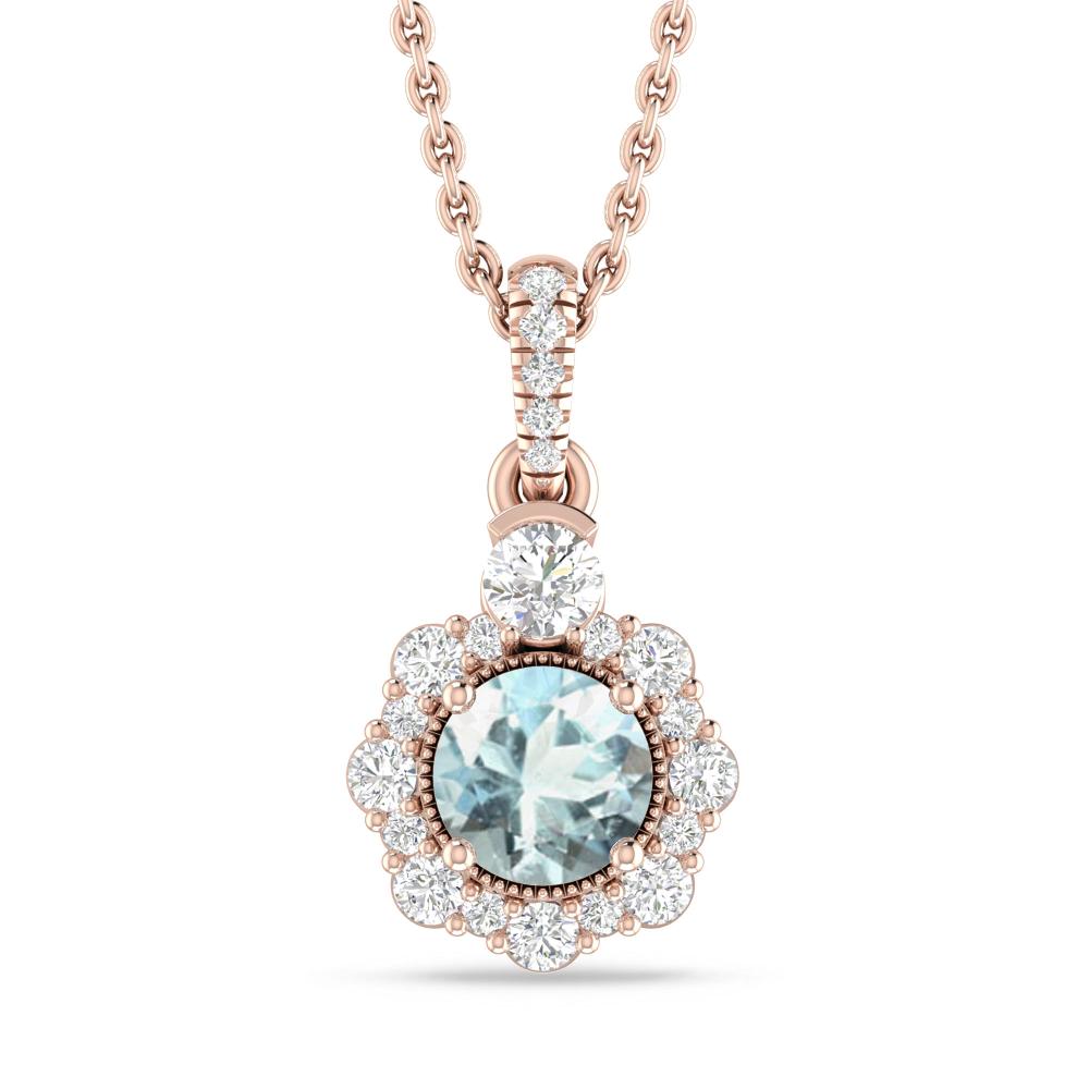 Rose Gold - Aquamarine