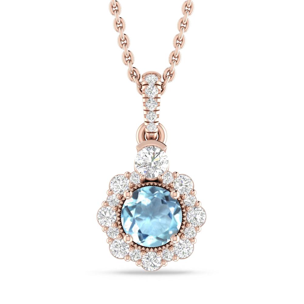 Rose Gold - Aquamarine