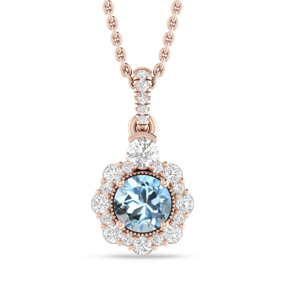 Rose Gold - Aquamarine