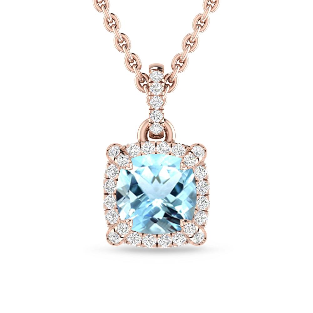 Rose Gold - Aquamarine