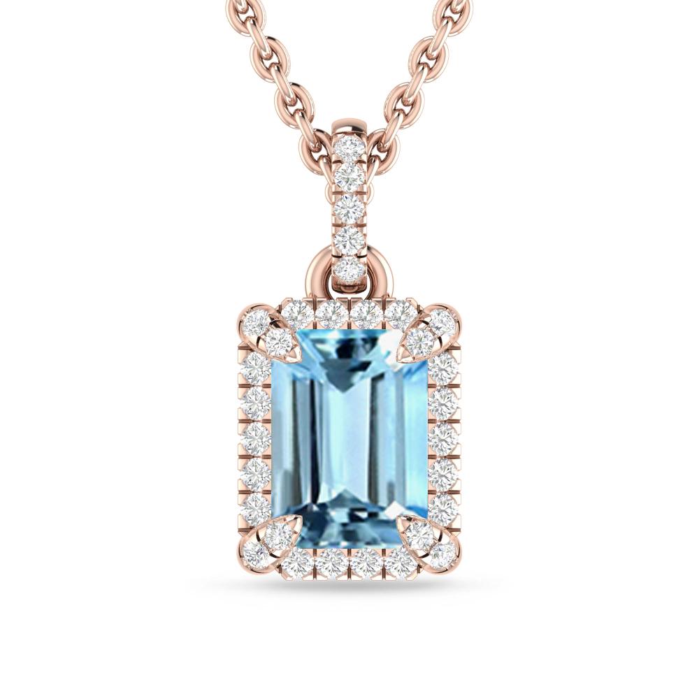 Rose Gold - Aquamarine
