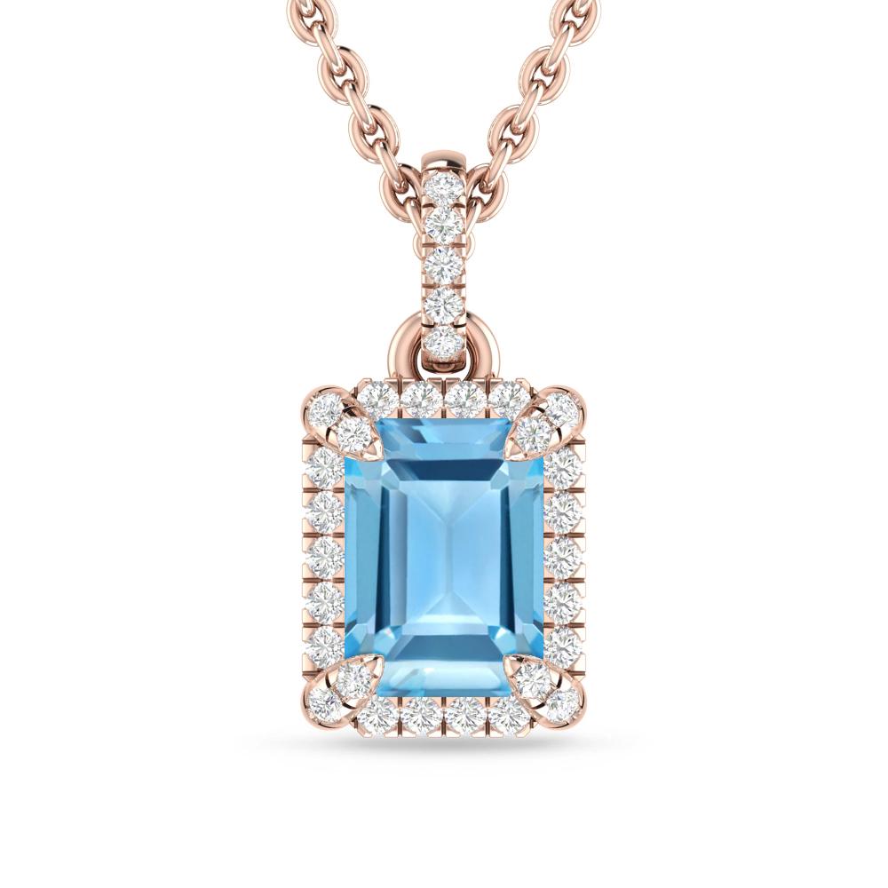Rose Gold - Blue Topaz