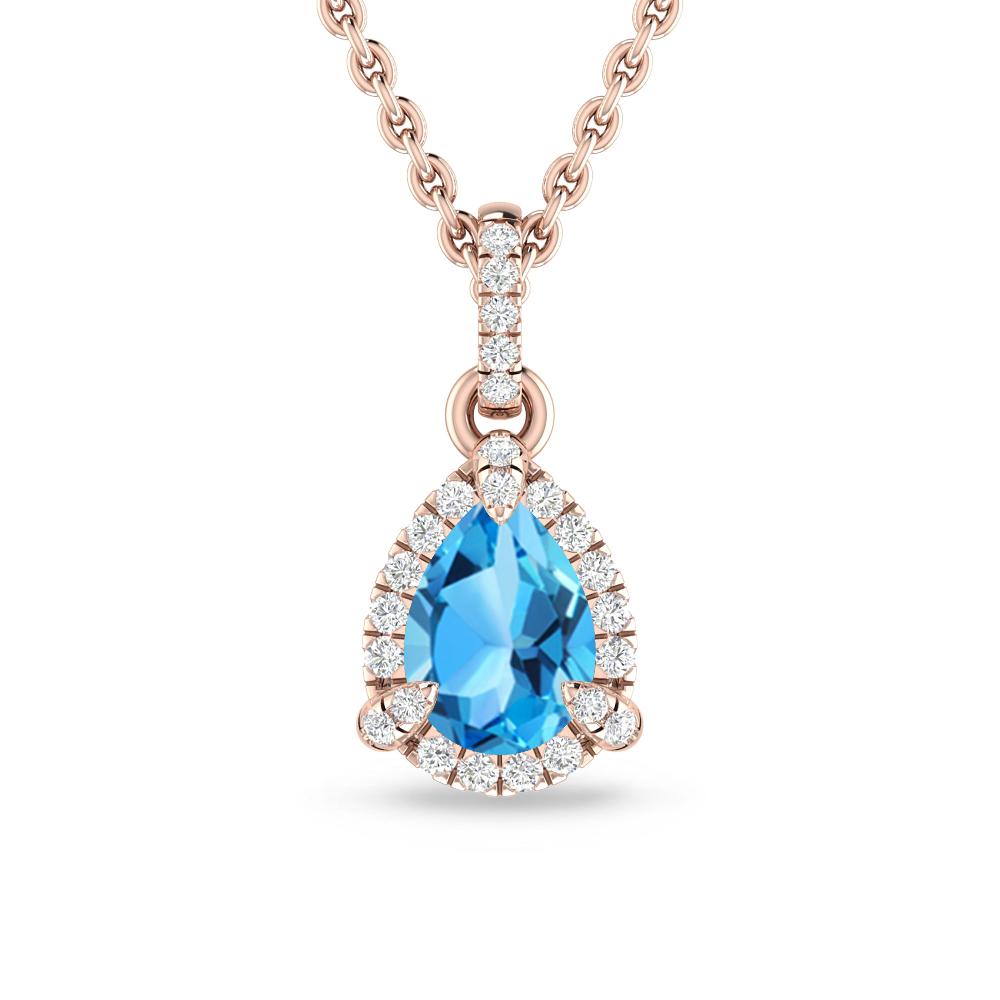 Rose Gold - Blue Topaz