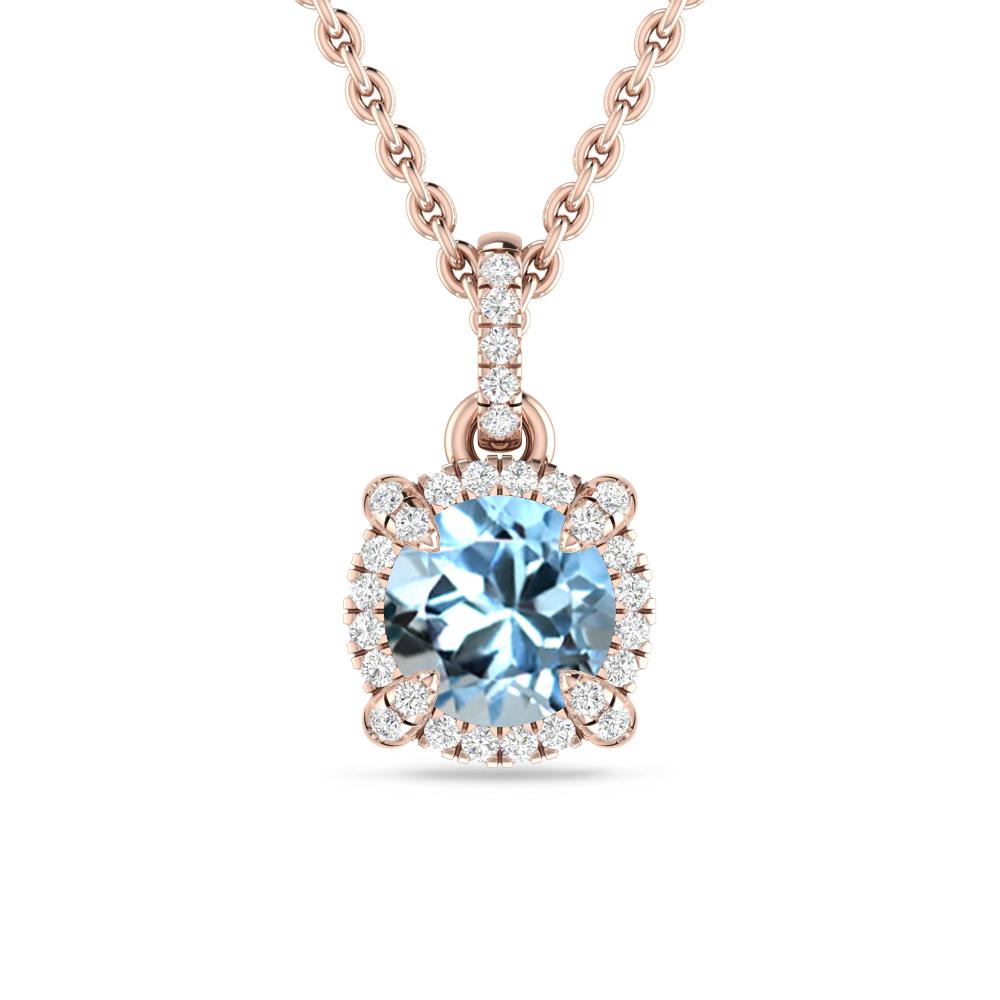 Rose Gold - Aquamarine
