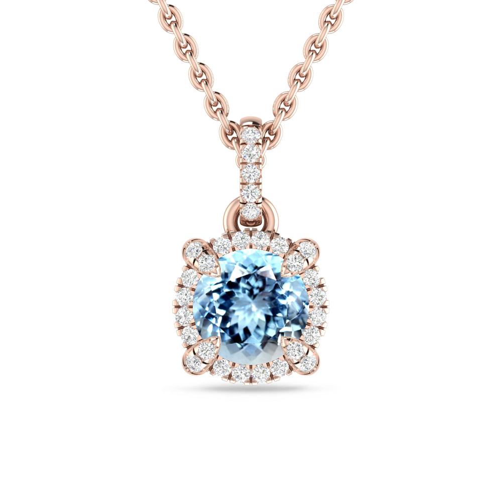 Rose Gold - Aquamarine